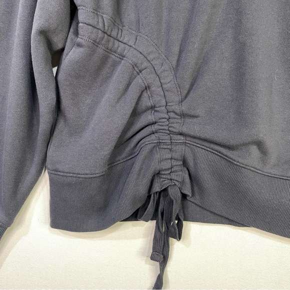 Knox Rose Ruched Side Tie Mock Neck Sweatshirt Womens medium dark Gray - Picture 3 of 5